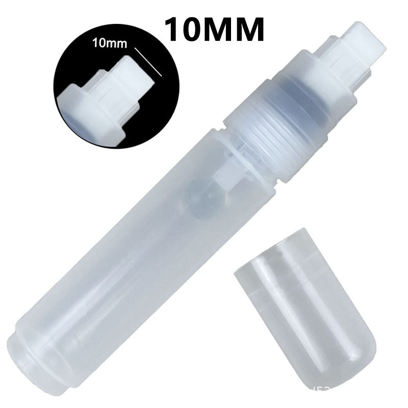 Professional Empty Paint Pen Tube – 10mm Broad Tip Refillable Marker Case