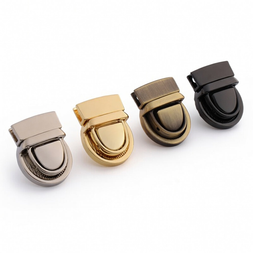 Premium Bag Lock Buckle – Metal Twist Lock Hardware (20×28mm, 4 Colors)