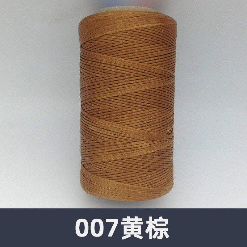 Waxed polyester sewing thread spool, warm brown, 150D flat thread