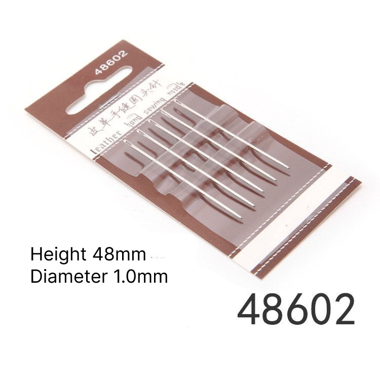 Leather hand sewing needles set, height 48mm, diameter 1.0mm, blunt round-point tips