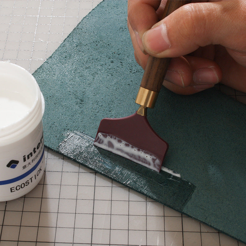 Sandalwood Handle Silicone Glue Scraper / Spreader – Hard Leather Gluing Tool (4925)