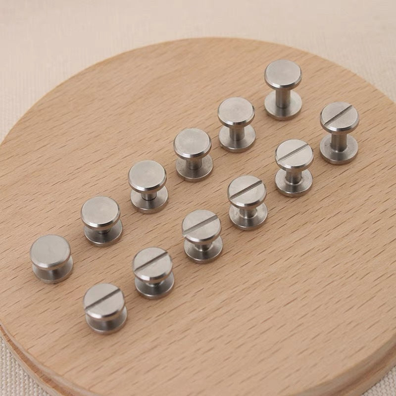 Stainless Steel Chicago Screws – Slotted Head Belt Buckle Screws, Binding Posts for Leather Belts & Straps